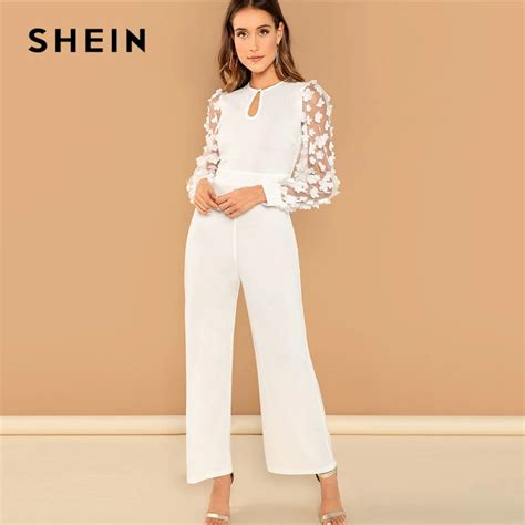 shein white jumpsuit|More.